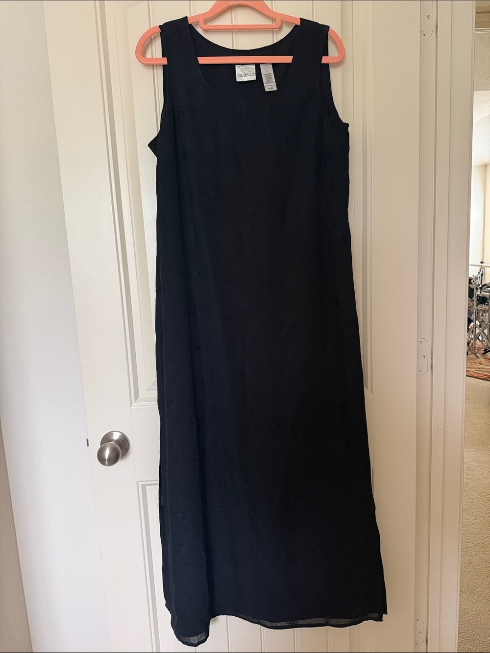 Black Patterned Sleeveless Maxi Dress